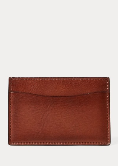 Men's Ralph Lauren Burnished Vachetta Card Holder | 791856EPY